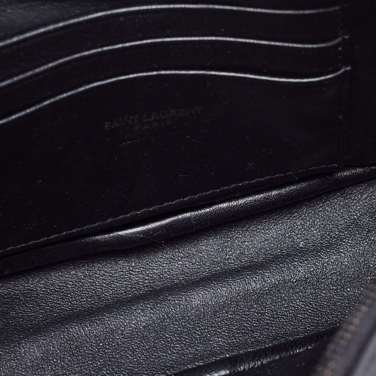 Pre Owned Saint Laurent Black Quilted Leather Lou Camera Crossbody Bag