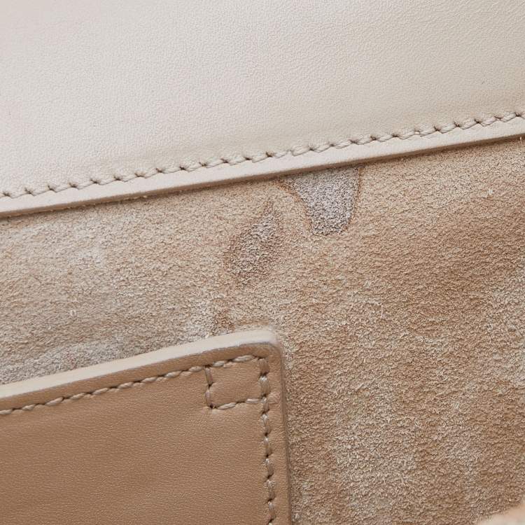 Pre Owned Saint Laurent Beige Leather Monogram Cassandre Clutch