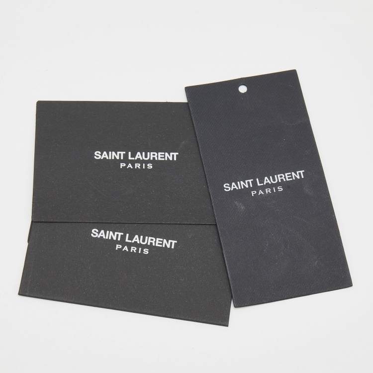 Pre Owned Saint Laurent Beige Leather Monogram Cassandre Clutch
