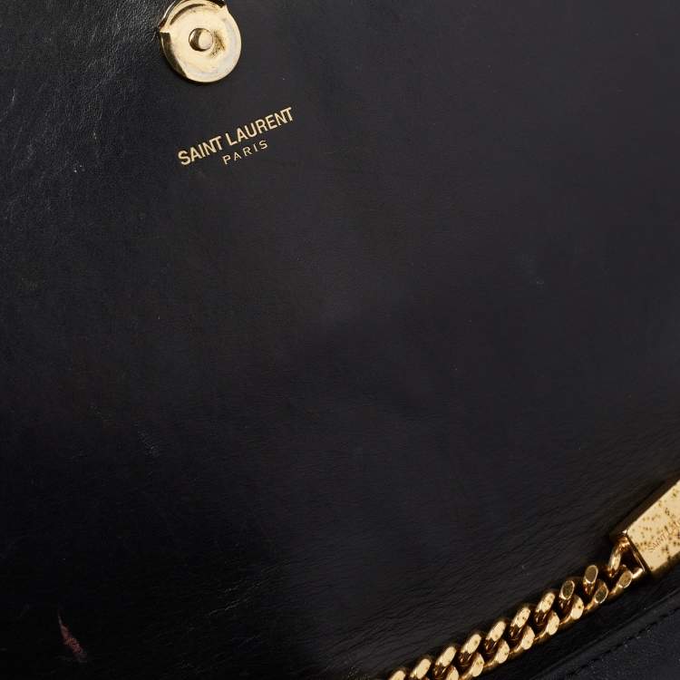 Pre Owned Saint Laurent Black Leather Kate Tassel Shoulder Bag