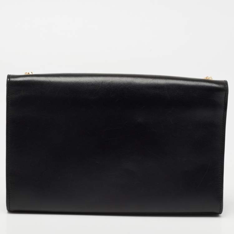 Pre Owned Saint Laurent Black Leather Kate Tassel Shoulder Bag