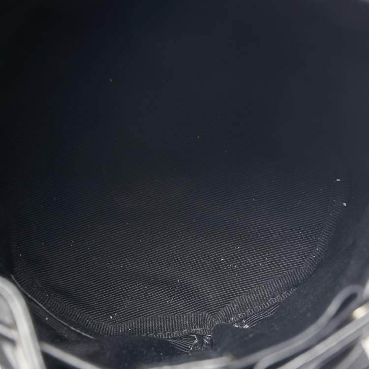Pre Owned Saint Laurent Black Leather Rider Bucket Bag