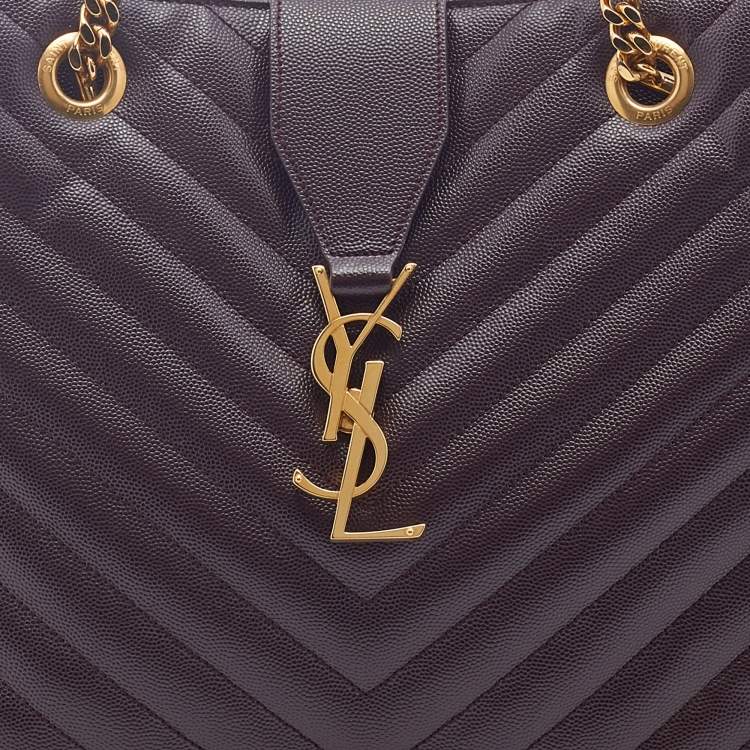 Pre Owned Saint Laurent Burgundy Matelasse Leather Cassandre Flap Bag