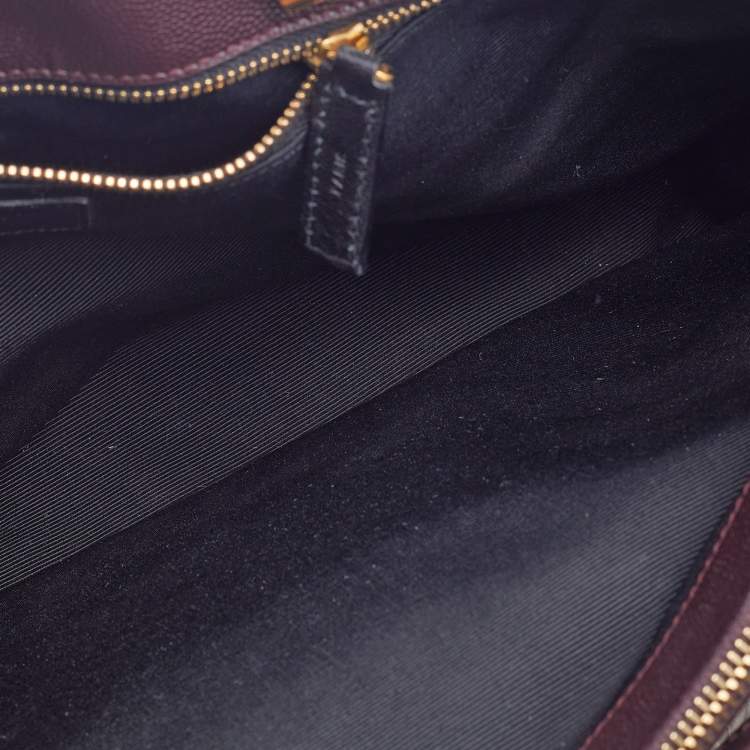 Pre Owned Saint Laurent Burgundy Matelasse Leather Cassandre Flap Bag