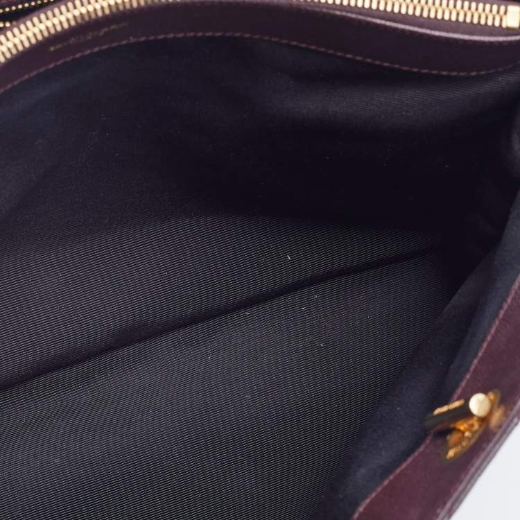 Pre Owned Saint Laurent Burgundy Matelasse Leather Cassandre Flap Bag
