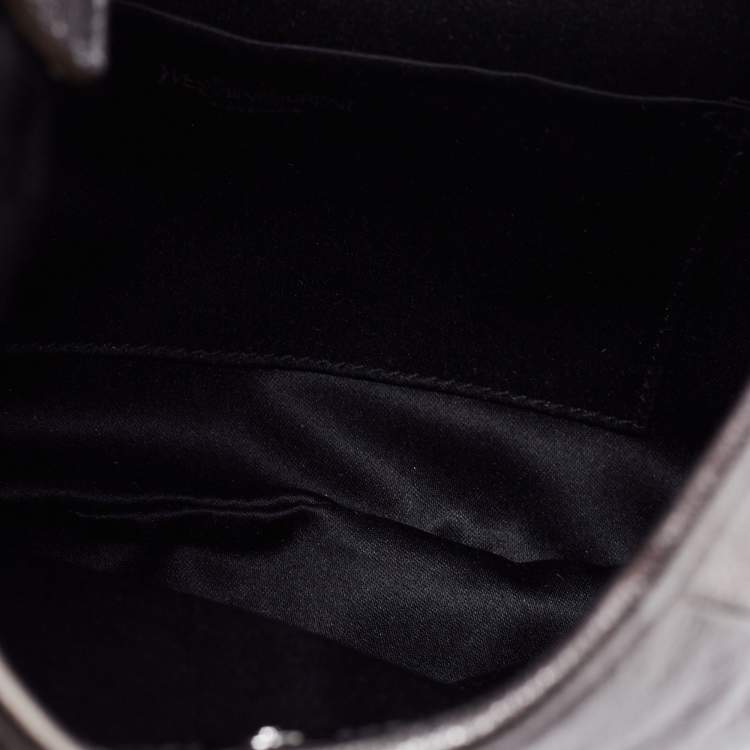 Pre Owned Yves Saint Laurent Grey Leather Mombasa Hobo