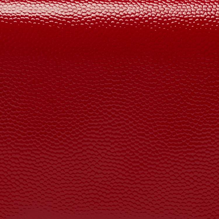 Pre Owned Saint Laurent Red Patent Leather Continental Wallet