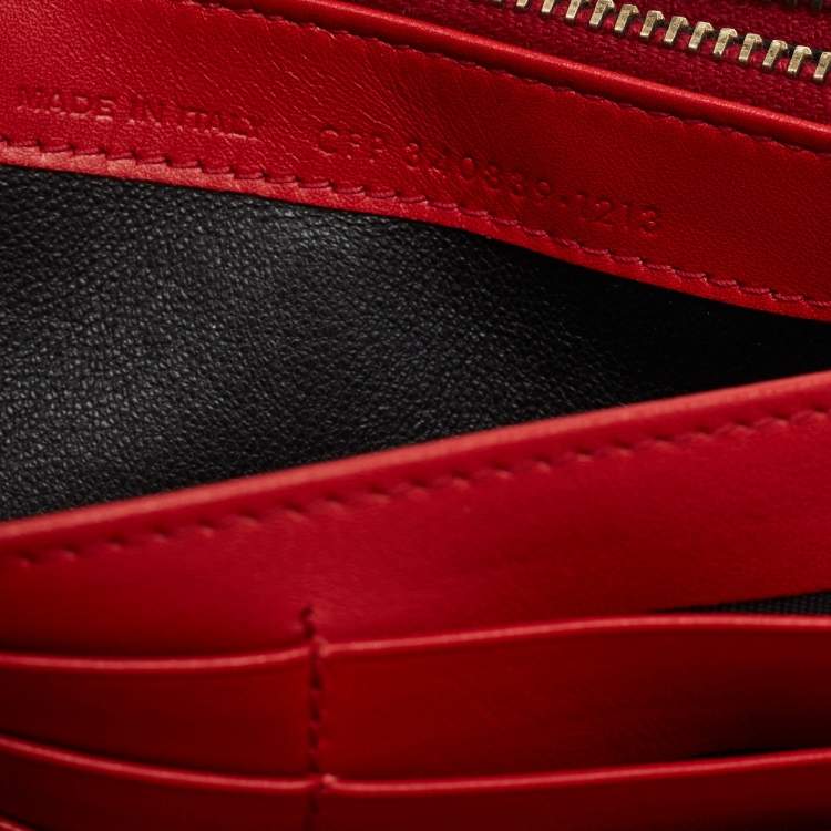 Pre Owned Saint Laurent Red Patent Leather Continental Wallet