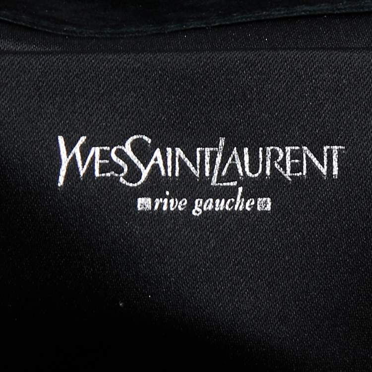 Pre Owned Saint Laurent Black Suede Embellished Clutch