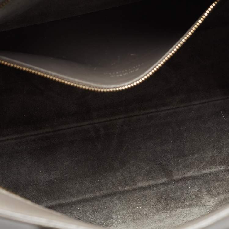مملوكة مسبقًا Saint Laurent Grey Leather Monograme Cabas Tote