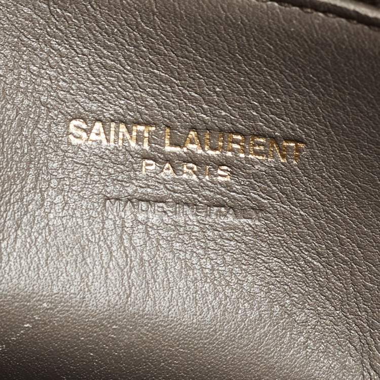 مملوكة مسبقًا Saint Laurent Grey Leather Monograme Cabas Tote