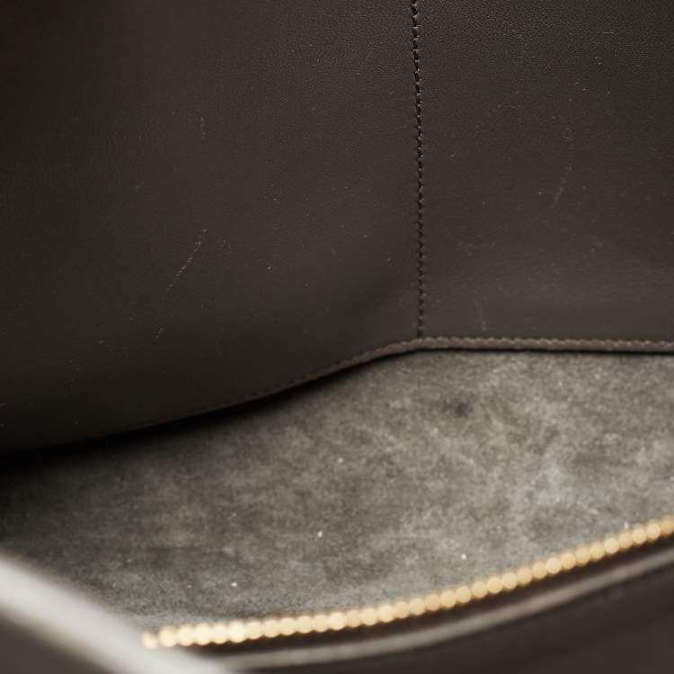 مملوكة مسبقًا Saint Laurent Grey Leather Monograme Cabas Tote