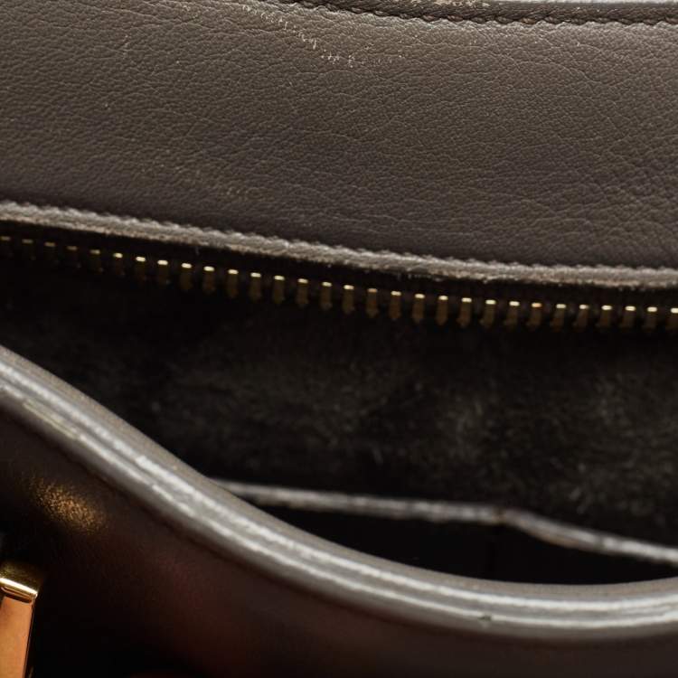 مملوكة مسبقًا Saint Laurent Grey Leather Monograme Cabas Tote