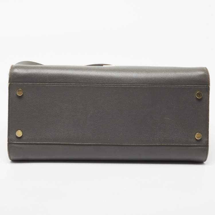 مملوكة مسبقًا Saint Laurent Grey Leather Monograme Cabas Tote