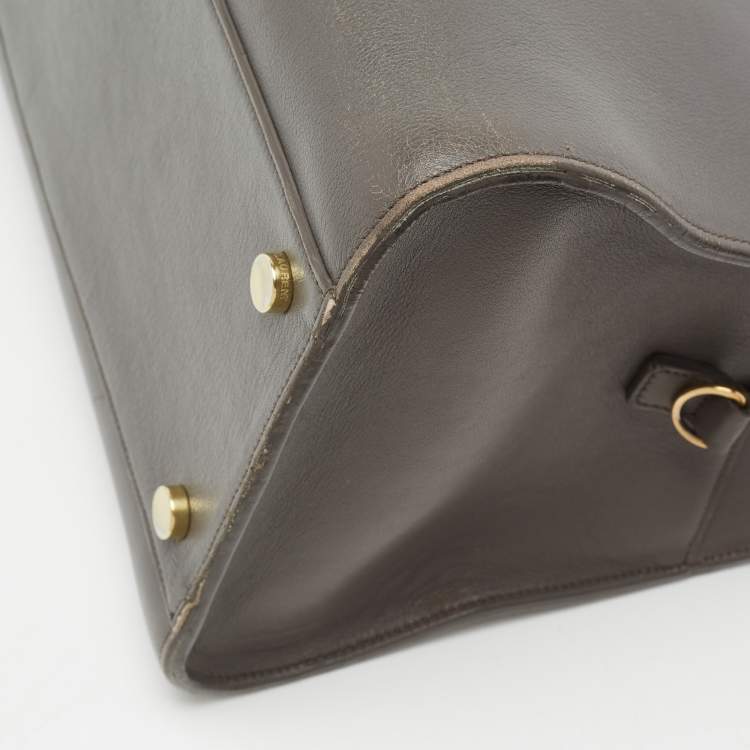 مملوكة مسبقًا Saint Laurent Grey Leather Monograme Cabas Tote