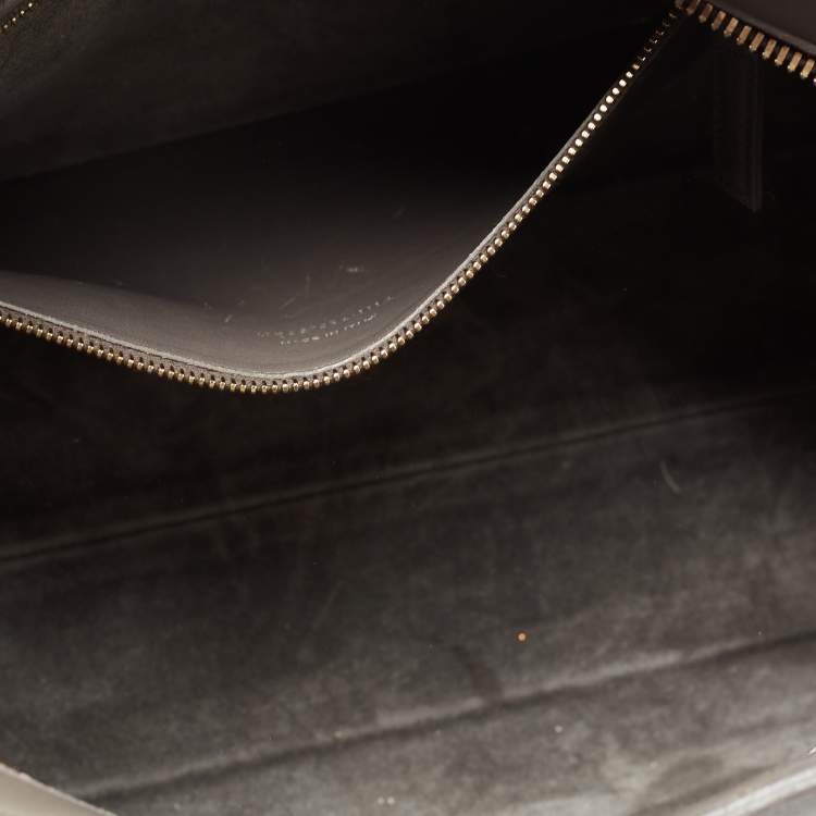 مملوكة مسبقًا Saint Laurent Grey Leather Monograme Cabas Tote