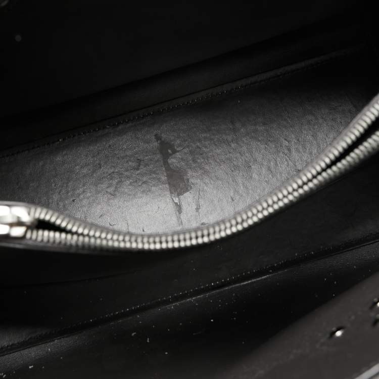 Pre Owned Saint Laurent Grey Dark Croc Embossed Leather Small Classic Sac De Jour Tote