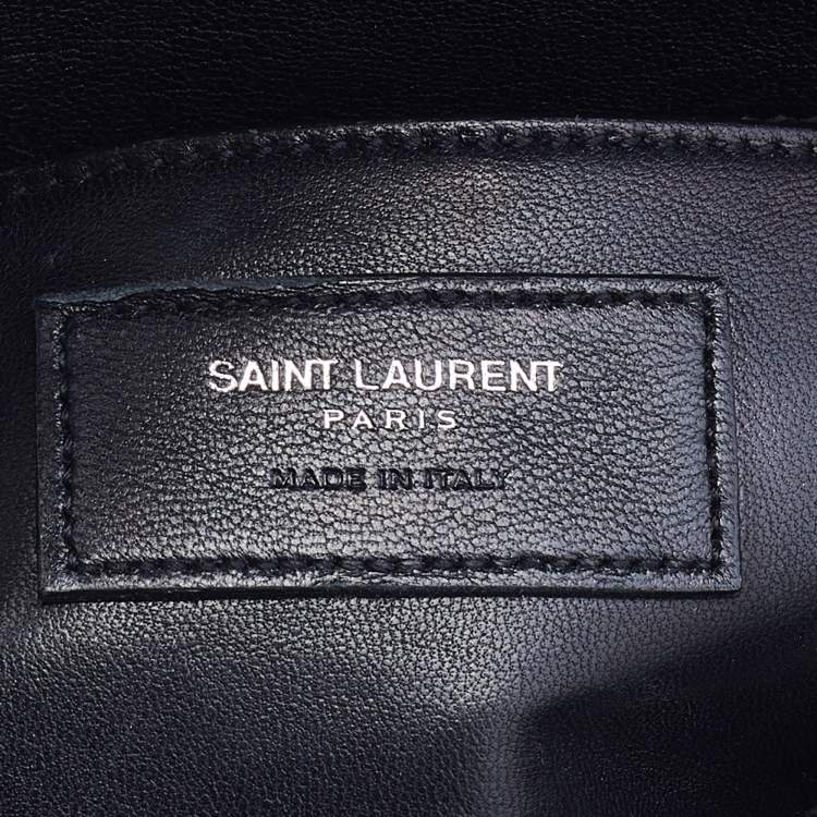 Pre Owned Saint Laurent Black Quilted Leather Medium College Top Handle Bag