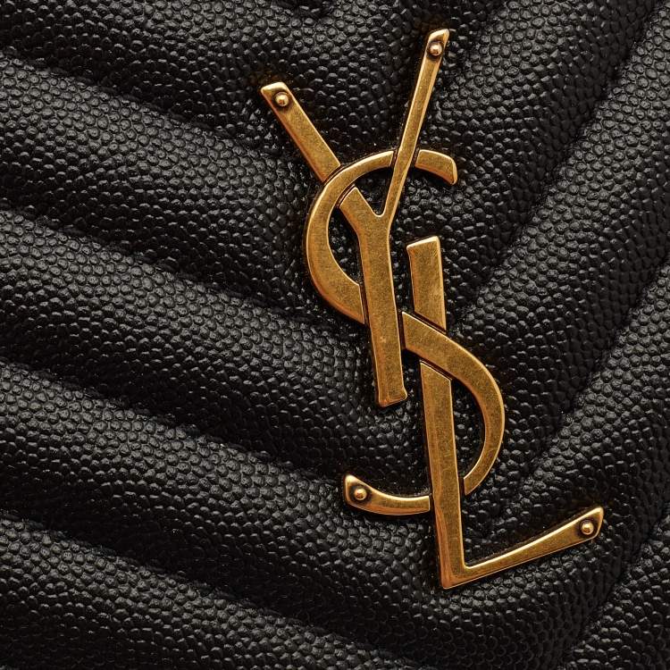 Pre Owned Saint Laurent Black Leather Round Crossbody Bag