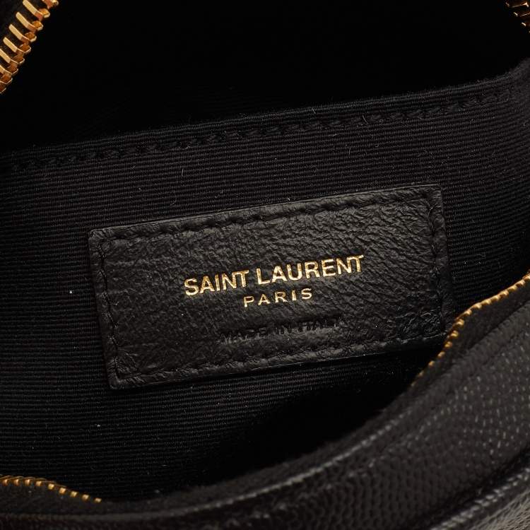 Pre Owned Saint Laurent Black Leather Round Crossbody Bag