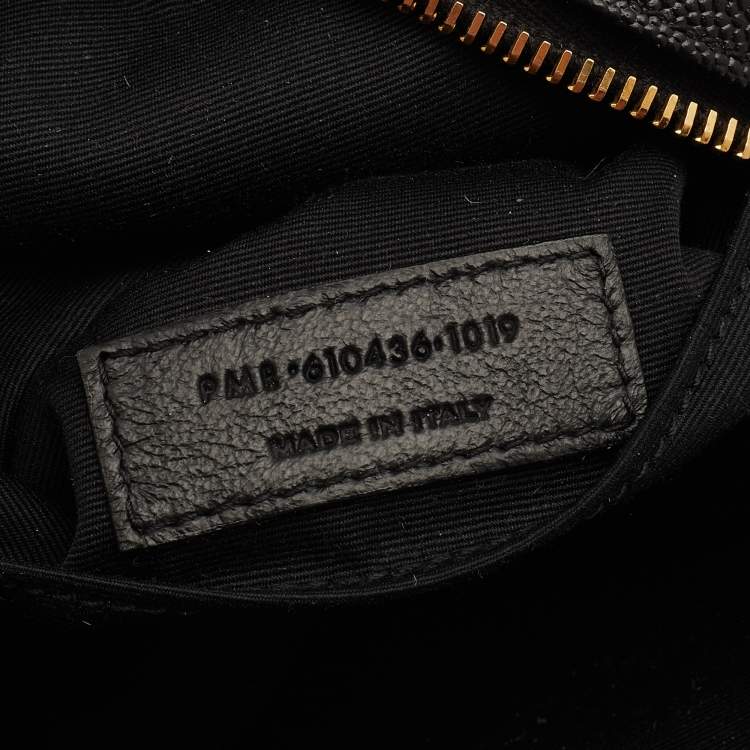 Pre Owned Saint Laurent Black Leather Round Crossbody Bag