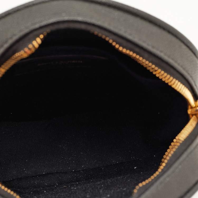 Pre Owned Saint Laurent Black Leather Round Crossbody Bag