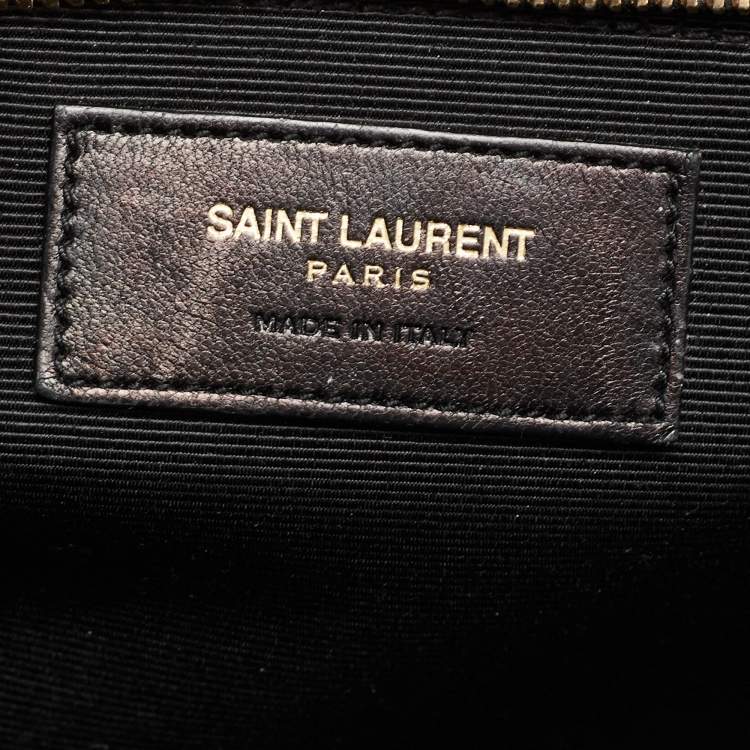 Pre Owned Saint Laurent Burgundy Matelassé Leather Large Monogram Envelope Shoulder Bag