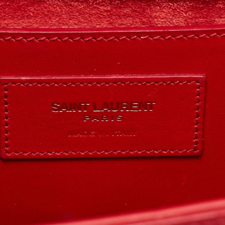 Pre Owned Saint Laurent Red Leather Medium Kate Tassel Shoulder Bag