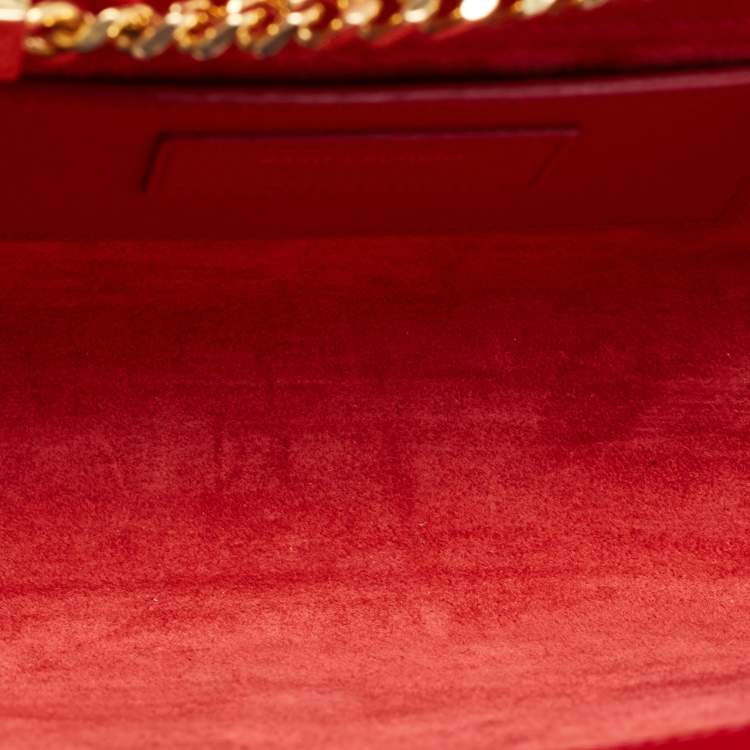 Pre Owned Saint Laurent Red Leather Medium Kate Tassel Shoulder Bag