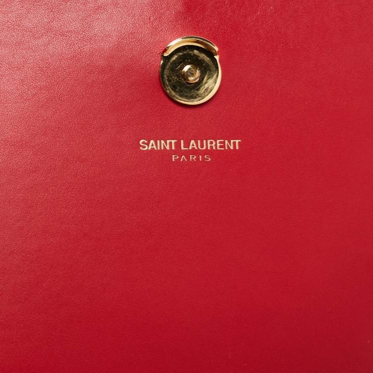 Pre Owned Saint Laurent Red Leather Medium Kate Tassel Shoulder Bag