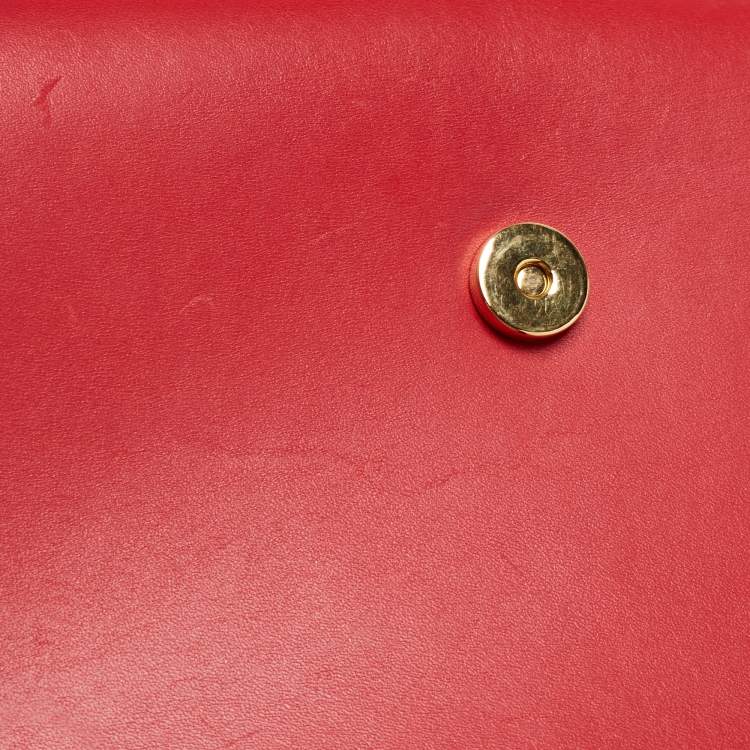 Pre Owned Saint Laurent Red Leather Medium Kate Tassel Shoulder Bag