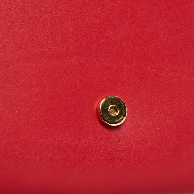 Pre Owned Saint Laurent Red Leather Medium Kate Tassel Shoulder Bag