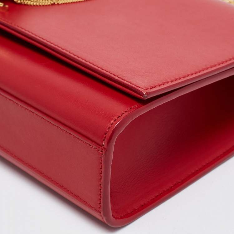 Pre Owned Saint Laurent Red Leather Medium Kate Tassel Shoulder Bag