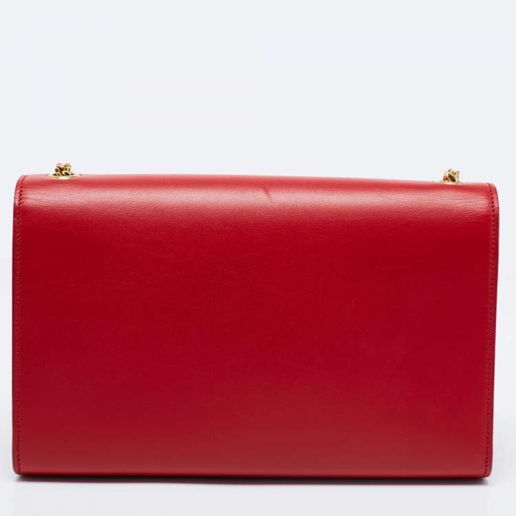 Pre Owned Saint Laurent Red Leather Medium Kate Tassel Shoulder Bag
