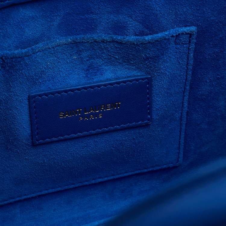 Pre Owned Saint Laurent Blue Leather Leather Baby Classic Sac De Jour Tote