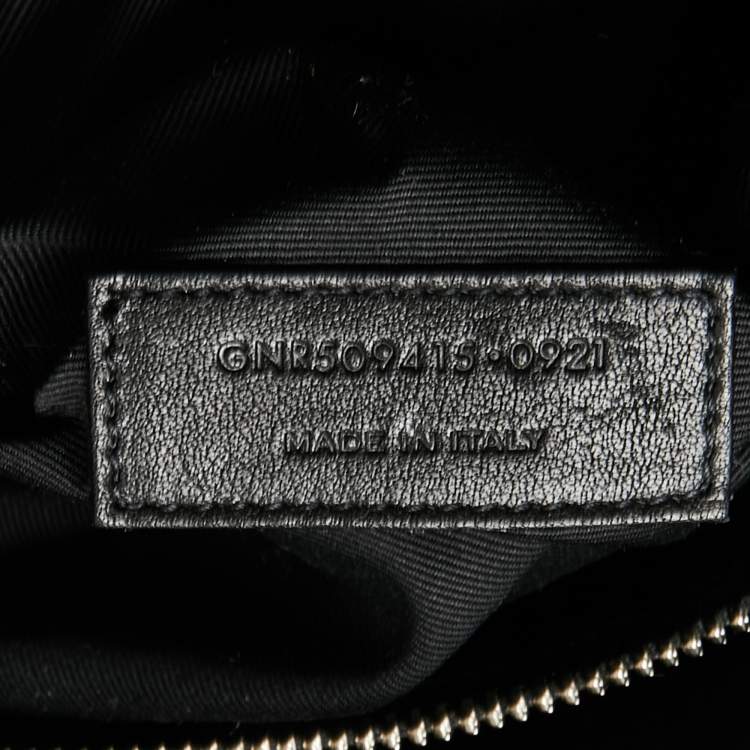 Pre Owned Saint Laurent Black Raffia and Canvas Rive Gauche Tote