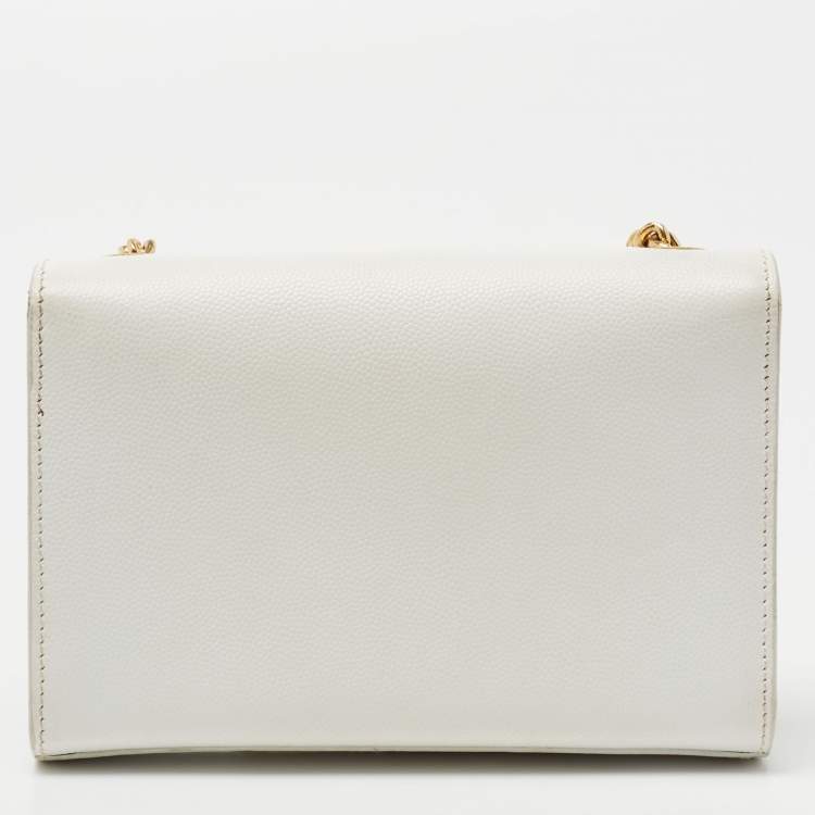 Pre Owned Saint Laurent White Leather Small Kate Shoulder Bag