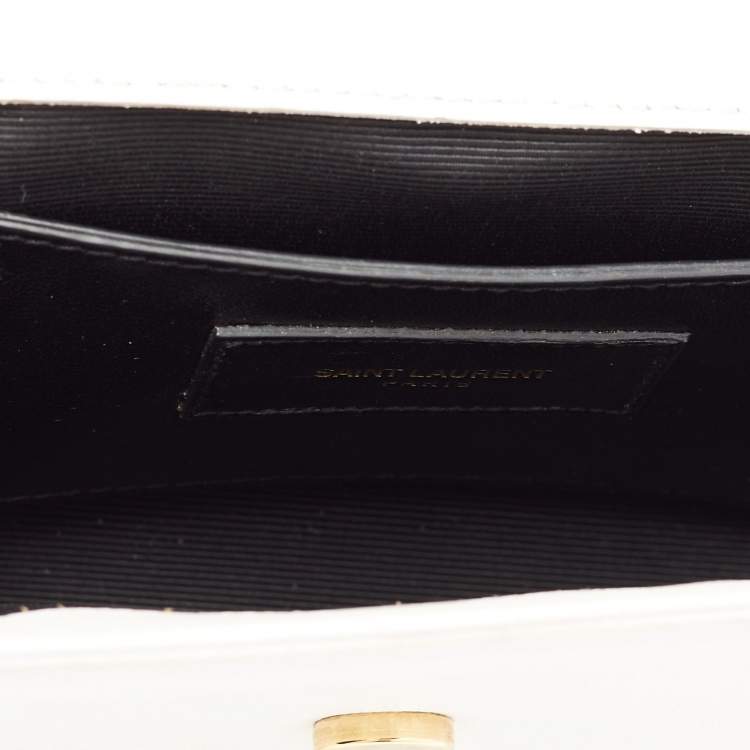 Pre Owned Saint Laurent White Leather Small Kate Shoulder Bag