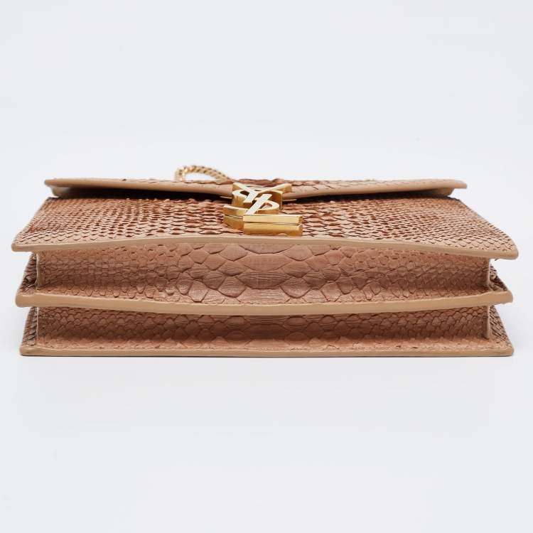 Pre Owned Saint Laurent Beige Python Medium Cassandra Shoulder Bag