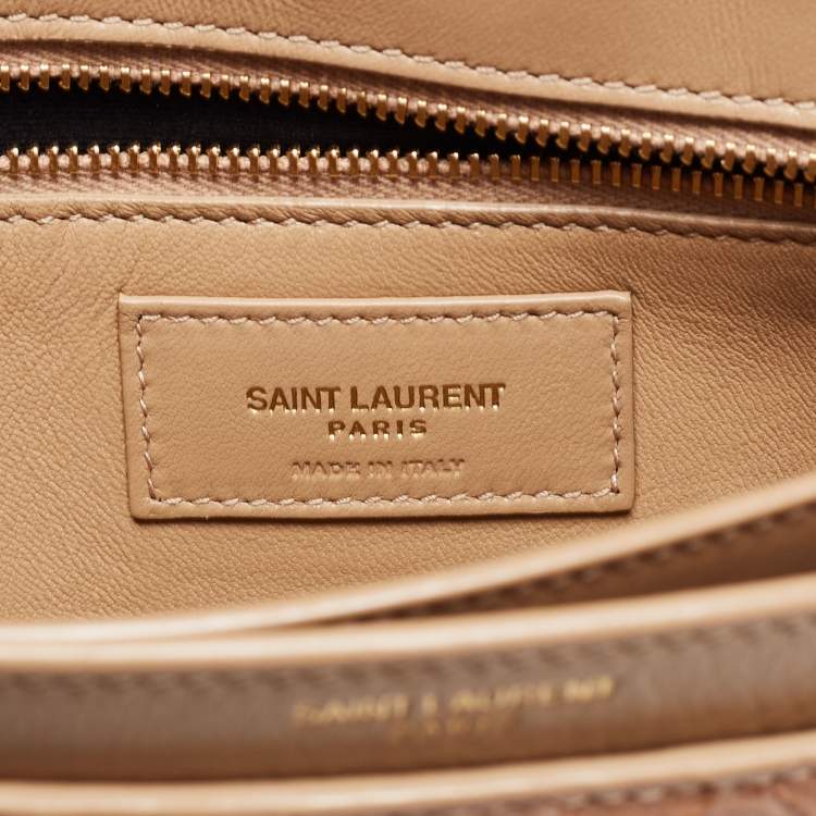 Pre Owned Saint Laurent Beige Python Medium Cassandra Shoulder Bag