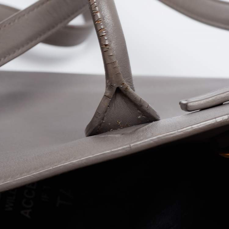 Pre Owned Saint Laurent Grey Leather Baby Classic Sac De Jour Tote