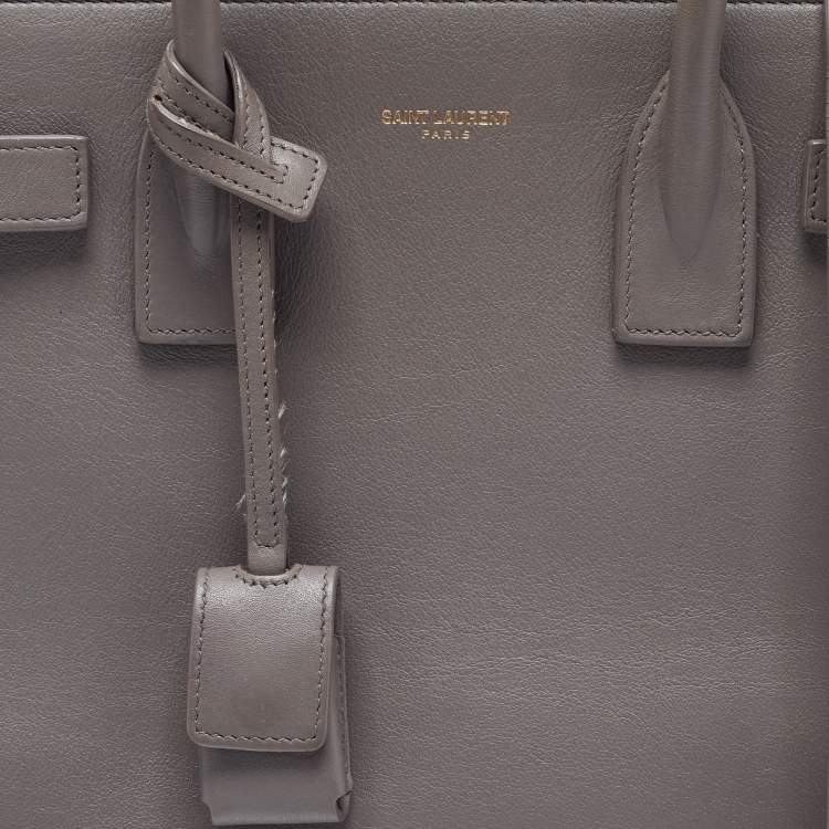 Pre Owned Saint Laurent Grey Leather Baby Classic Sac De Jour Tote