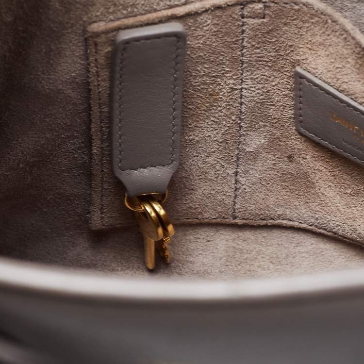 Pre Owned Saint Laurent Grey Leather Baby Classic Sac De Jour Tote
