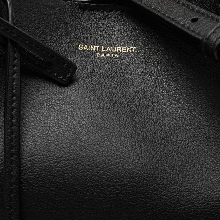 Pre Owned Saint Laurent Black Leather Toy Shopper Tote