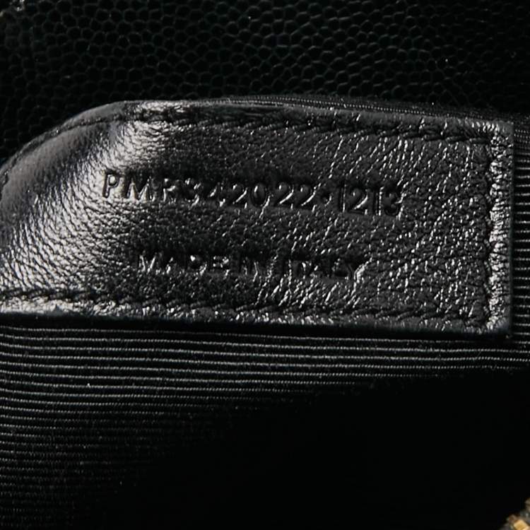Pre Owned Saint Laurent Black Matelasse Leather Cassandre Shopper Tote