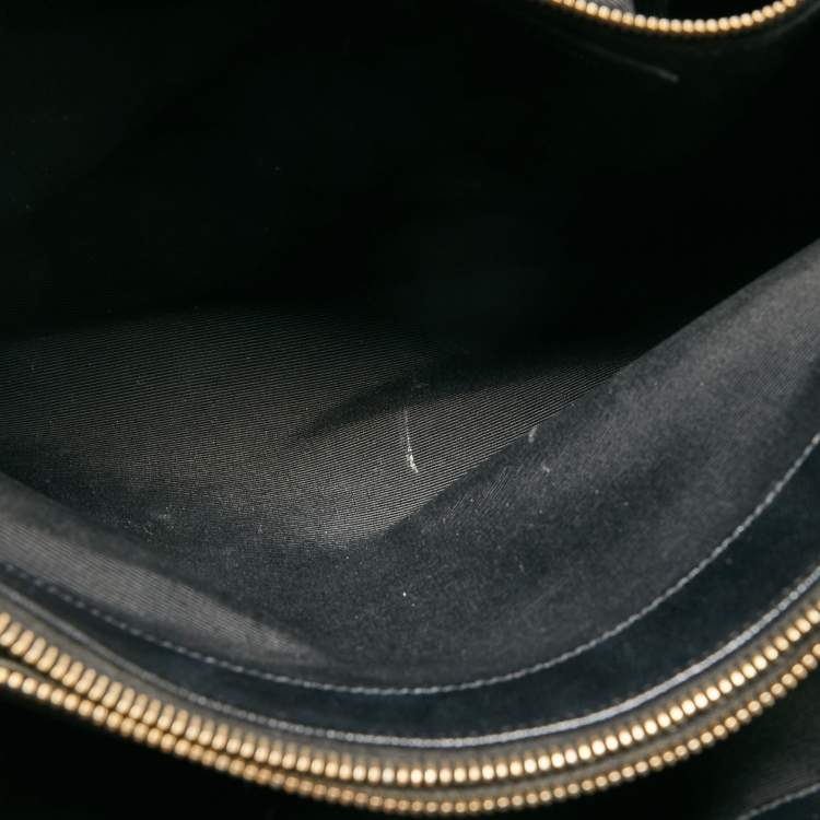 Pre Owned Saint Laurent Black Matelasse Leather Cassandre Shopper Tote