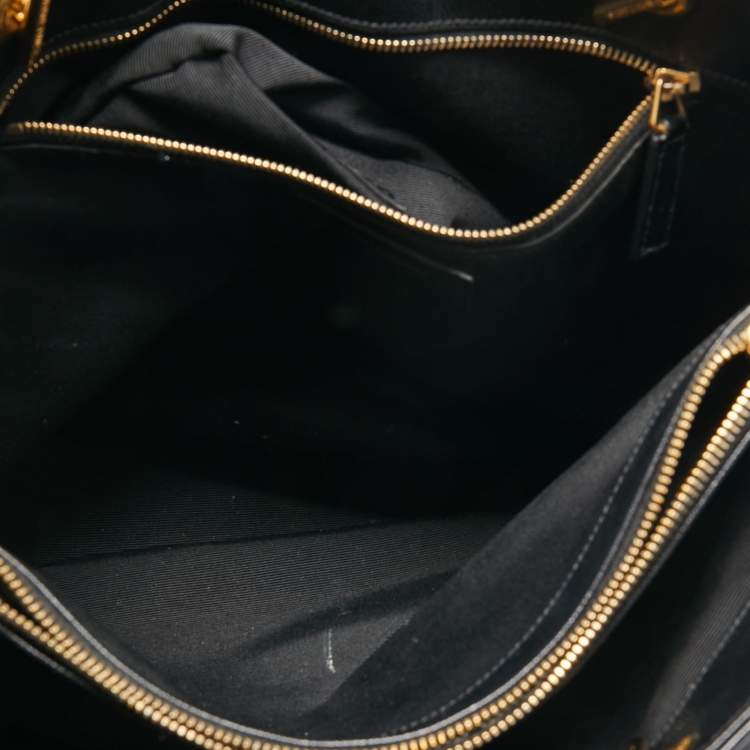 Pre Owned Saint Laurent Black Matelasse Leather Cassandre Shopper Tote