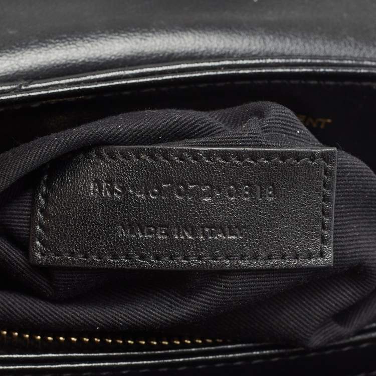 Pre Owned Saint Laurent Black Matelassé Leather Toy Loulou Crossbody Bag