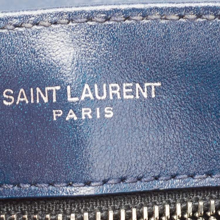 Pre Owned Saint Laurent Navy Blue Matelassé Leather Toy Loulou Crossbody Bag