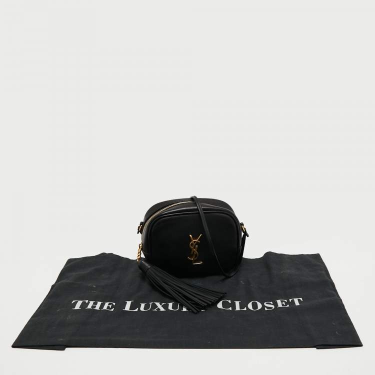 Pre Owned Saint Laurent Black Leather Mini Blogger Crossbody Bag